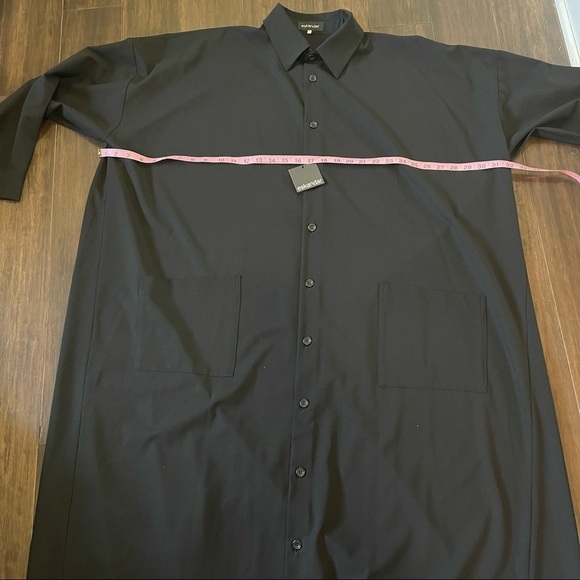 eskandar Black Langenlook Wool Blend Angle To Front Shirt Dress  Size 2 - Picture 10 of 10